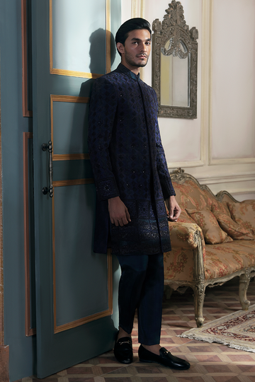 MID-NIGHT BLUE SHERWANI